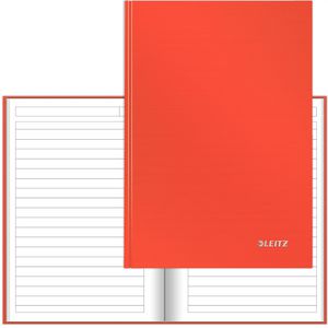 Leitz Notizbuch Solid, 46670020, Karton Hardcover, hellrot, 80 Blatt / 160 Seiten, 80 g/m², liniert. A5