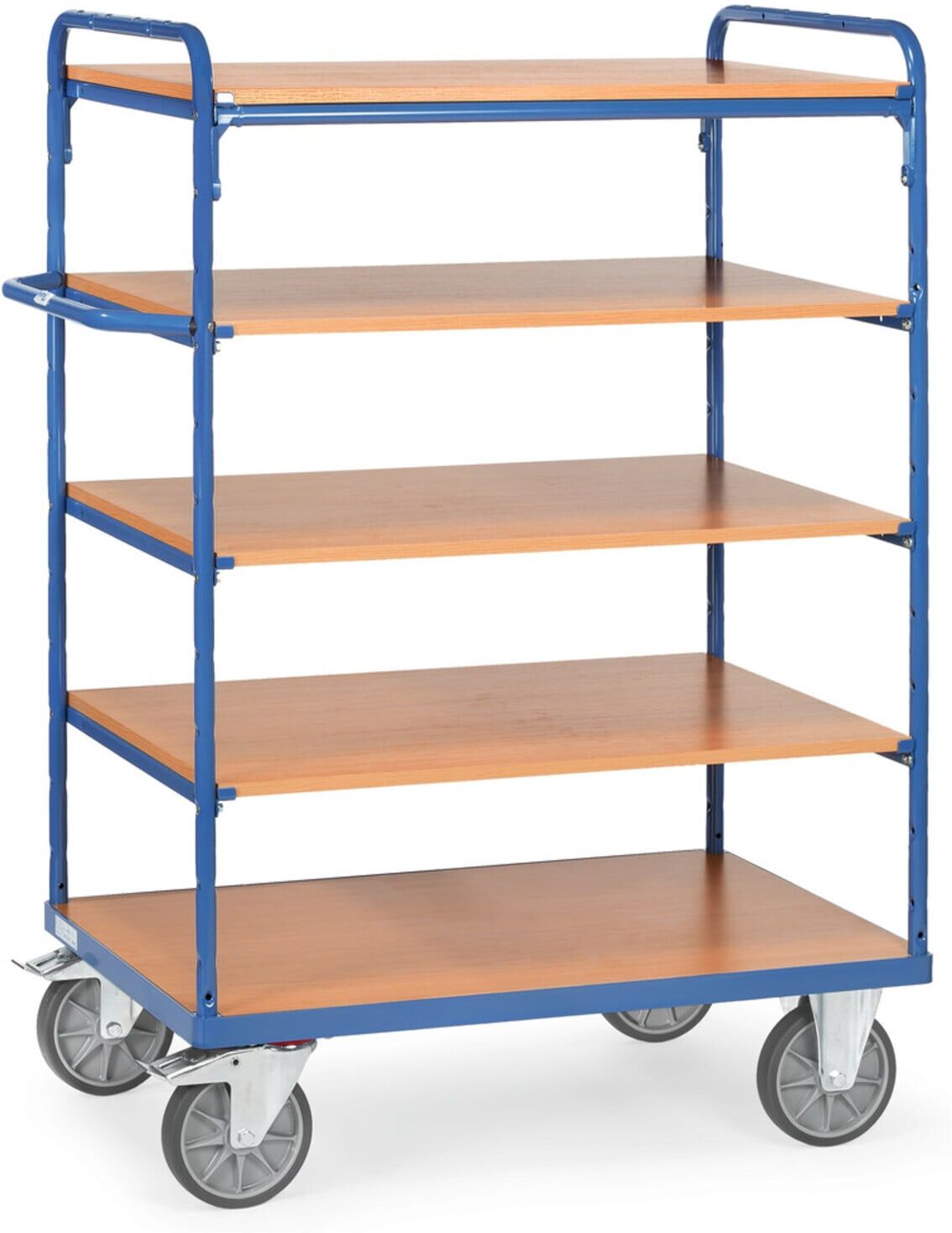 fetra Etagenwagen 8242, Tragkraft 600kg, TPE-Reifen, 1 fester und 4 Einlegeböden)