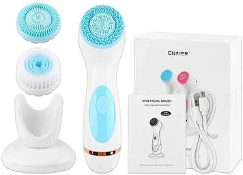 Inspired Living RadianceGlow 3 In 1 Electric Facial Cleansing Brush With Sonic Facial Cleanser And Massaging Heads blue With Box