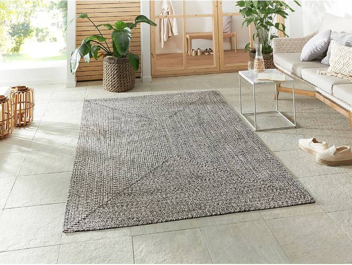In- & Outdoorteppich Trenzado Typ C Grau/Grau Polypropylen 200 x 290cm