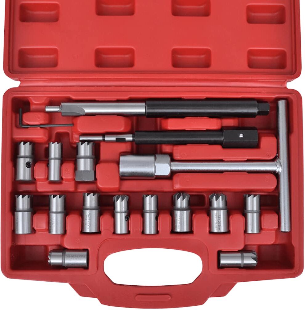 vidaXL Ensemble de couteau de siège d'injecteur diesel 17 pcs
