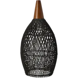 Rustikale Rattan-Pendelleuchte – 25cm (schwarze Farbe)