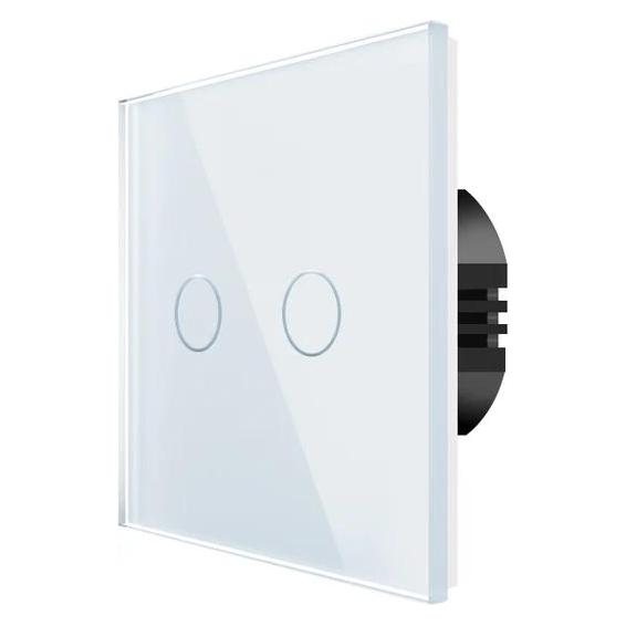 Spring Two Gang, One Way Touch Switch, Glass White (WT-201 WIFI 2gang(N&L) 1000W/G)