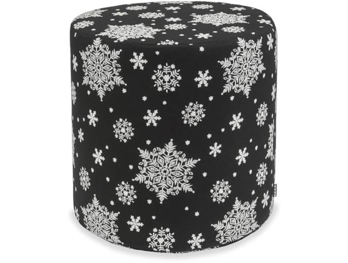 H.O.C.K. Snow Flakes Hocker rund ø45x45cm schwarz Schneeflöckchen