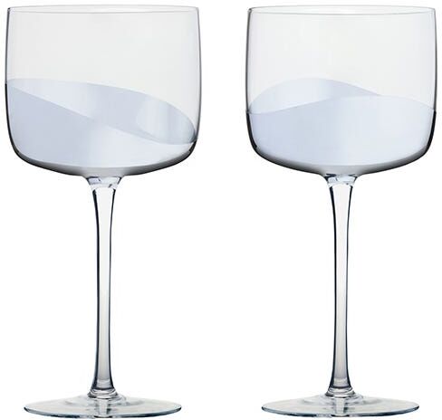 Anton Studios Anton Studio Designs Wave Set Of 2 Gin Glasses Silver
