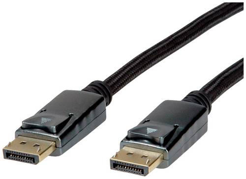 Roline DisplayPort Anschlusskabel DisplayPort Stecker 1.00m Schwarz, Silber 11.04.5866 8K UHD DisplayPort-Kabel