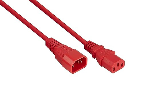 Kabelmeister koudapparaatverlenging C14 naar C13, rood, 3m