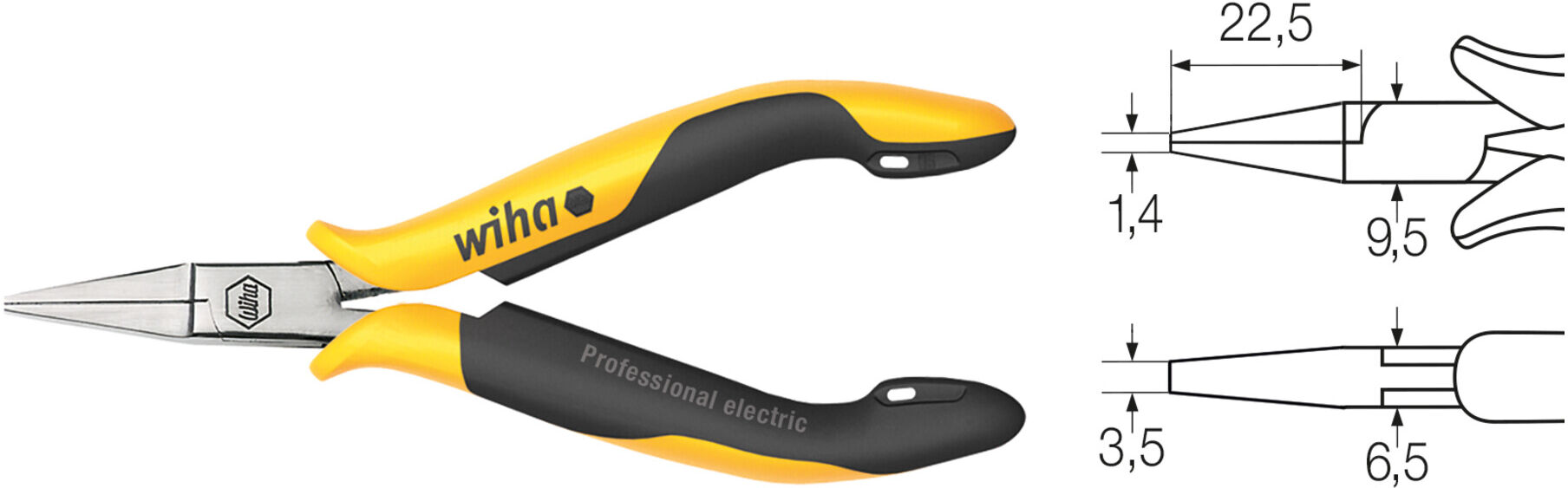 Wiha Flachzange Professional ESD flache, kurze Backen 120 mm (26806)