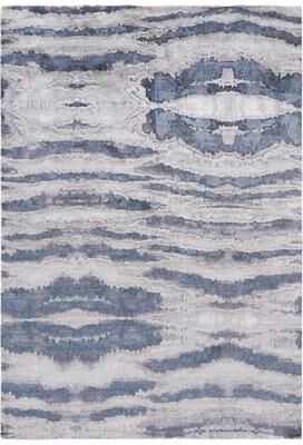 SAFAVIEH Couture Handmade Tibetan Modern & Contemporary Abstract Blue/Silver Viscose Rug