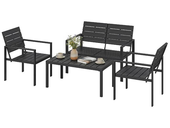 Outsunny Gartenmöbel Set Sitzgruppe für 4 Personen Gartenlounge mit 2er Sofa