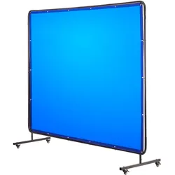 VEVOR Schweißvorhang, 1740x2340 mm Schweißschutzwand, flammhemmende Vinyl-Schweißschutzwand mit feststellbaren Schwenkrädern und 6-stufigem UV-Schutz für Werkstatt-/Industrieeinsatz, Blau