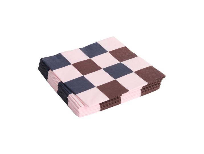 HAY Serviette Pattern Lunch Check 33x33 cm Lot de 20 Light pink-bordeaux-black M
