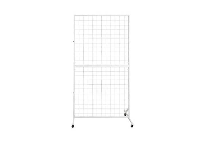 ZGCrumphant Vertikaler Stand-Präsentationsständer Schmuck-Gitter-Regal-Hakenhalter for Kunstausstellungen, Präsentations-Aufbewahrungsorganisator([white] 100x200cm)