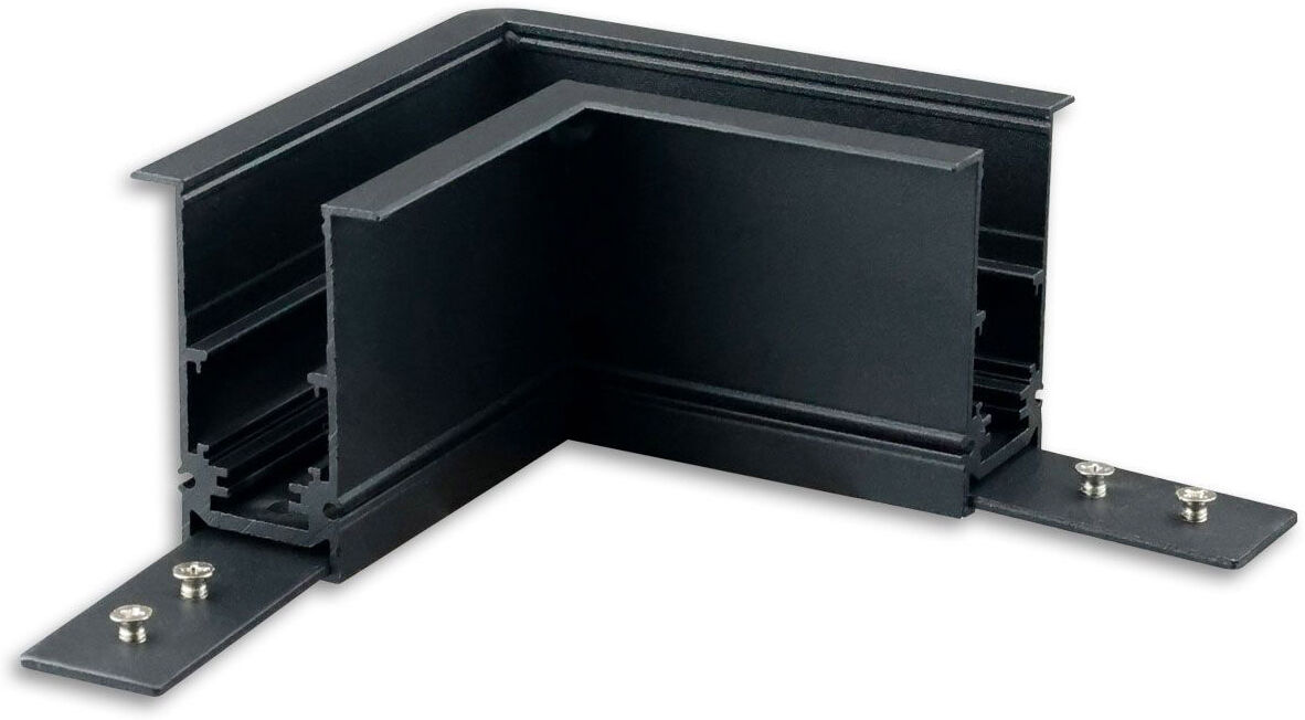 Isoled Track48 Eckschiene 90° Horizontal Für Einbauschiene, Schwarz, Nicht Stromführend