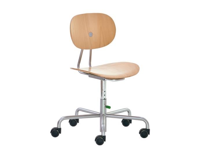 Kinderdrehstuhl Turtle Richard Lampert Buche natur braun, Designer Peter Horn, 45x62.5-74.5x43 cm