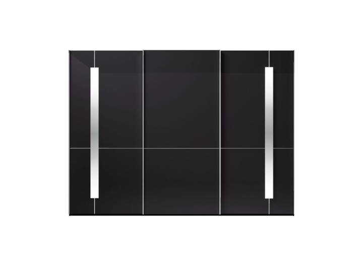 Musterring Imola Schwebetürenschrank mit 3 Glastüren inkl. Zierspiegel - optional mit Zubehör - Dekor graphit - Komfort Modell Modern, Zeitlos