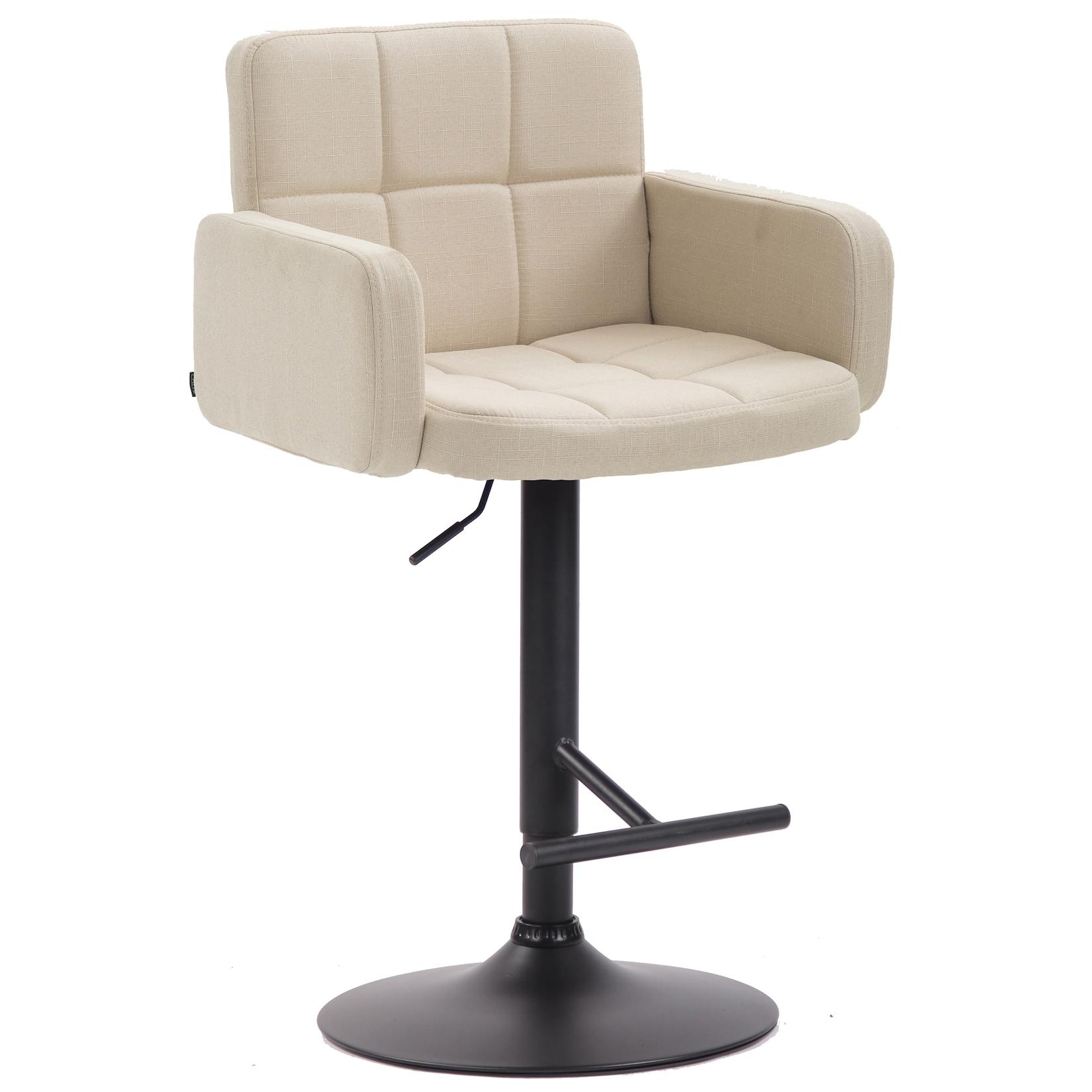 CLP Barhocker Los Angeles, Stoff schwarz Farbe: creme, Gestell Farbe: schwarz