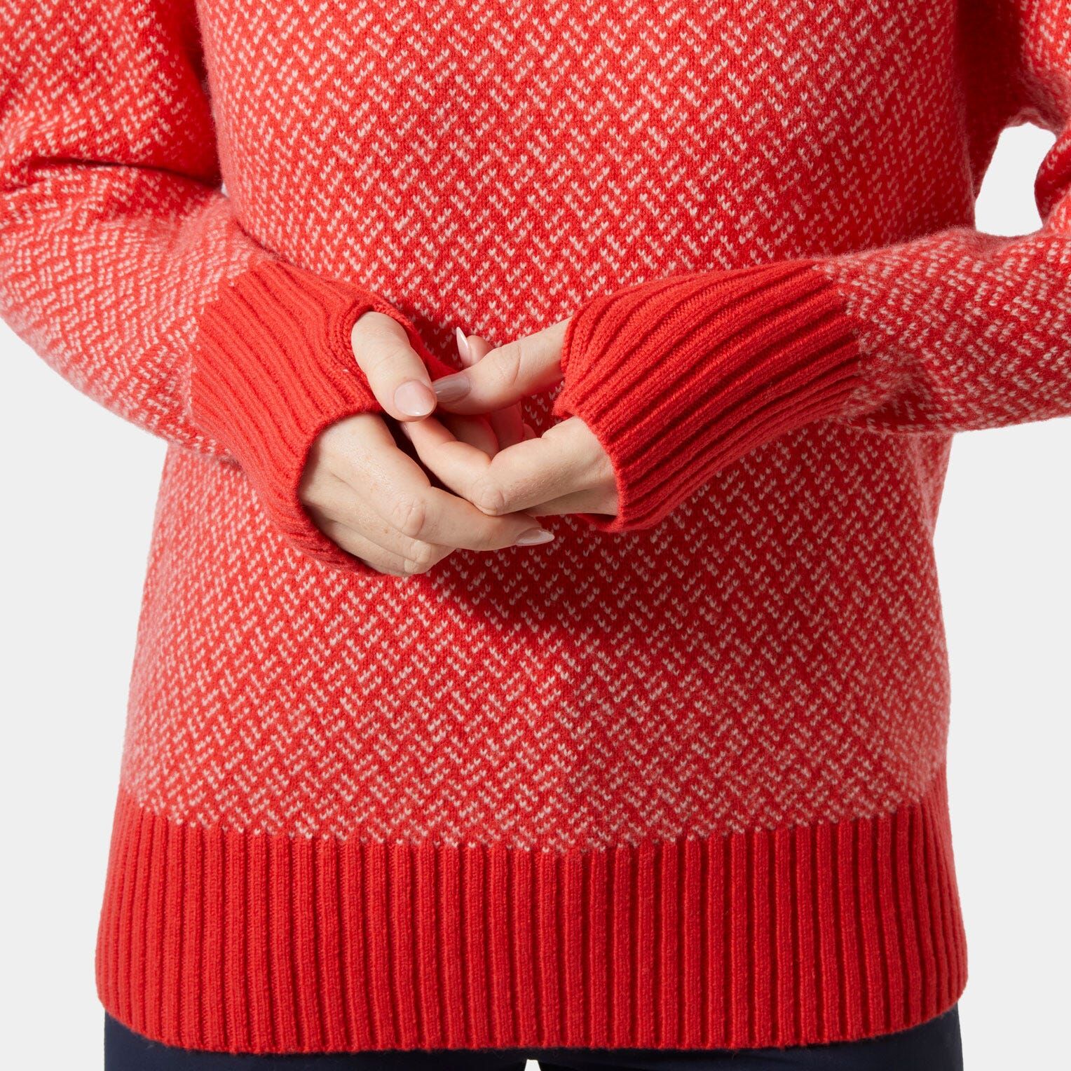Helly Hansen Women's Arctic Ocean Iceland Wool Knit Sweater - Orange/Purple - L