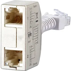 METZ CONNECT Cable-sharing-Adapter Ethernet/ISDN 130548-02-E Set