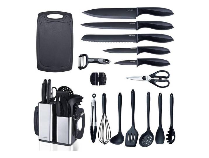 LuxusKollektion Messer-Set Küchenmesserset mit Block, 18-teiliges Küchenutensilien-Set