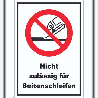 HB-Druck Nicht zulässig für Seitenschleifen Aufkleber A7 (74x105mm)