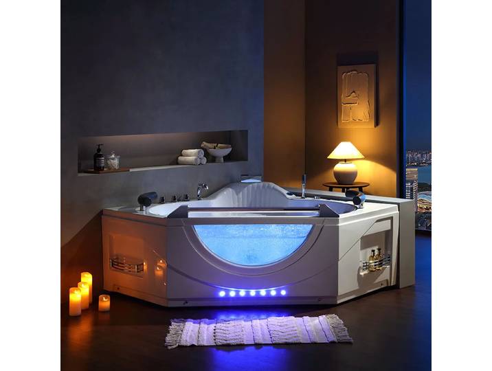 Baignoire Balnéo d'angle Amazonia whirlpool 44 jets + massage des cervicales