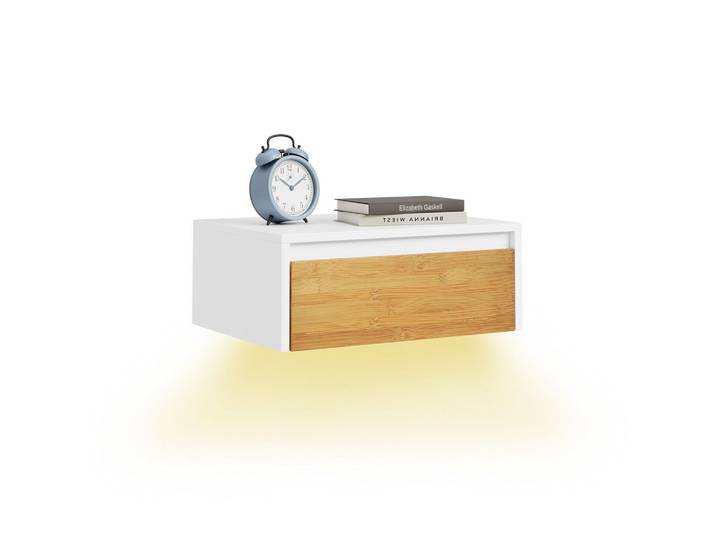 SCHWEBENDER-NACHTTISCH mit Schublade, Wandregal 40x29,8x15,6cm