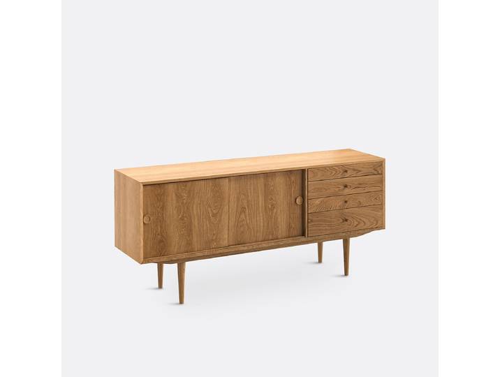 LA REDOUTE Buffet vintage, 2 portes, 4 tiroirs, Quilda Jaune
