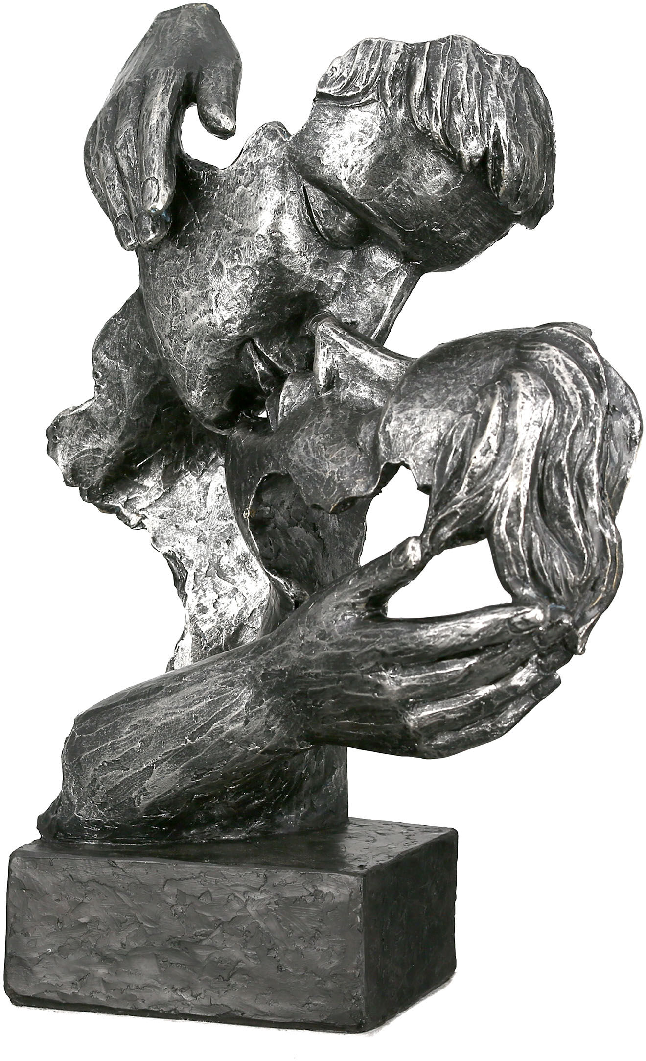 Dekofigur GILDE "Skulptur Addiction, anthrazit", grau (anthrazit), B:19cm H:28cm T:12cm, Polyresin, Dekofiguren, Dekofigur, anthrazit, Polyresin anthrazit B/H/T: 19cm x 28cm x 12cm