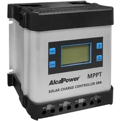 Alcapower MPPT Solar-Laderegler 20A 12V/24V, LCD-Display, bis 480W Solarleistung, 95% Effizienz, IP20 Schutz.
