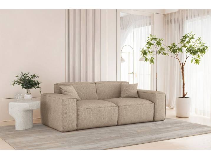 Fun Möbel 2-Sitzer Sofa Designersofa FUN PEREZ PREMIUM in Stoff Artico, PEREZ PREMIUM, inkl. 2 Zierkissen