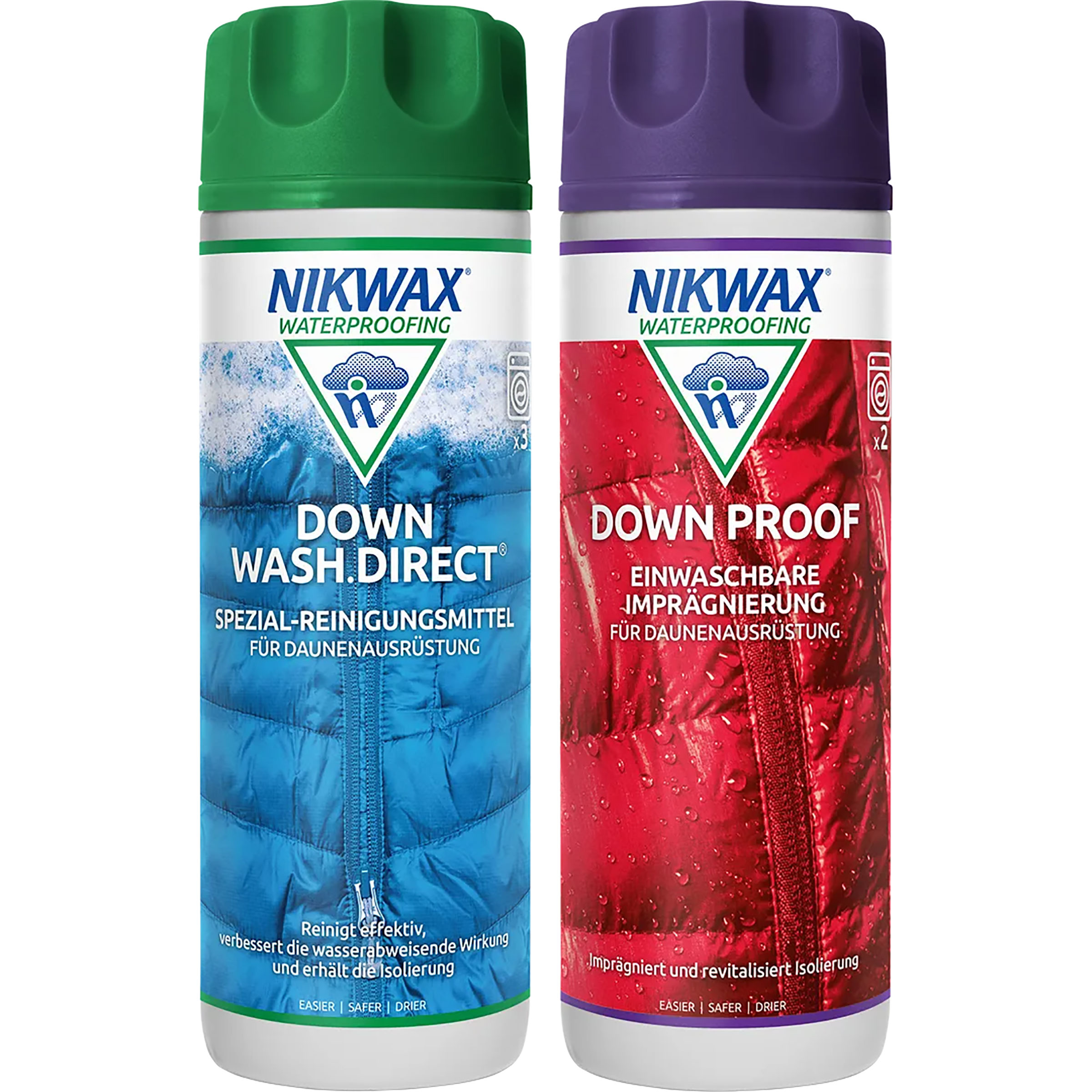 Nikwax Down Wash Direct + Downproof Funktionswaschmittel blau Größe 2x300ml