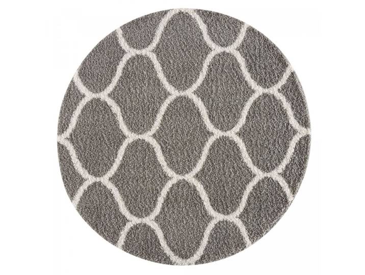 Tapis shaggy 120x120 rond gris