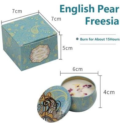 Uplift Essentials Vintage Scented Soy Wax Candle Jar pear Freesia