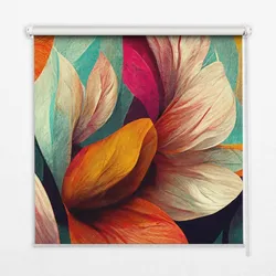 INNENROLLO - Fensterrollo - Rollo - 90x140 cm - Blumen in Abstraktion