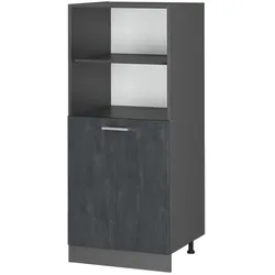Vicco Vorratsschrank R-Line Schwarz Beton Anthrazit 60 cm kleine Tür