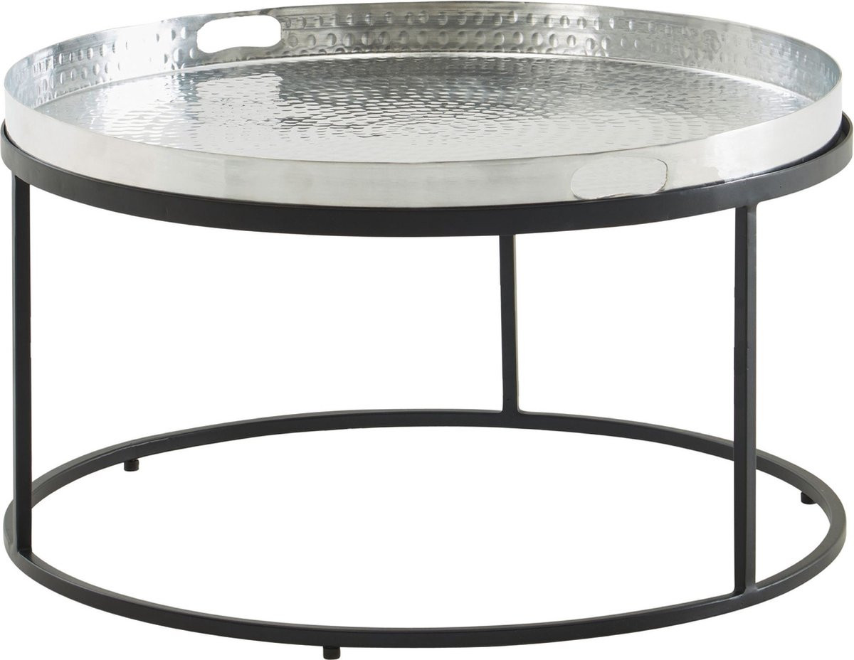 Sky Style Koffietafel Aluminium Zilver, B/D/H: 62 x 62 x 36 cm