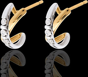 Edenly Diamanten Ohrringe in WeiÃŸ- und Gelbgold - 6 Diamanten