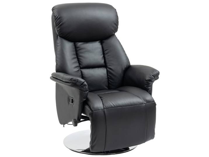 Fauteuil de relaxation repose-pied réglable pu noir