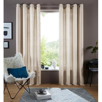 Gardine OTTO HOME "Rudy, 1 Stück, Halbtransparent" Gr. 5, beige (sand), B:140cm H:265cm, Leinen, Polyester, Gardinen, Gardine, Halbtransparent, Leinenlook, Polyester-Leinen-Mischung