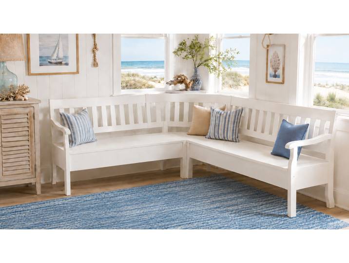 Eckbank Boston mit praktischem Stauraum aus massiver lackierter Kiefer – 3%-Vorkasse-Rabatt