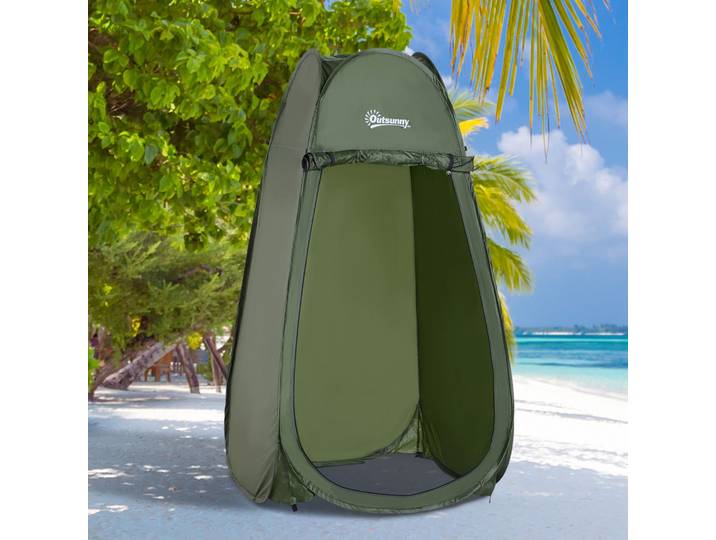 Outsunny Tente Douche Camping Pop-Up Polyester Vert