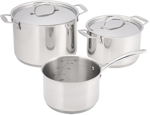 Stellar Profile 5 - Piece Stainless Steel (18/10) Cookware Set Polished Steel 5