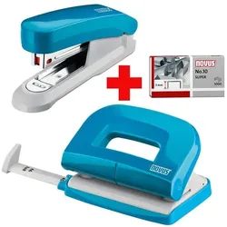 Novus Locher-Tacker-Büroset »Evolution Twin Set fresh« türkis