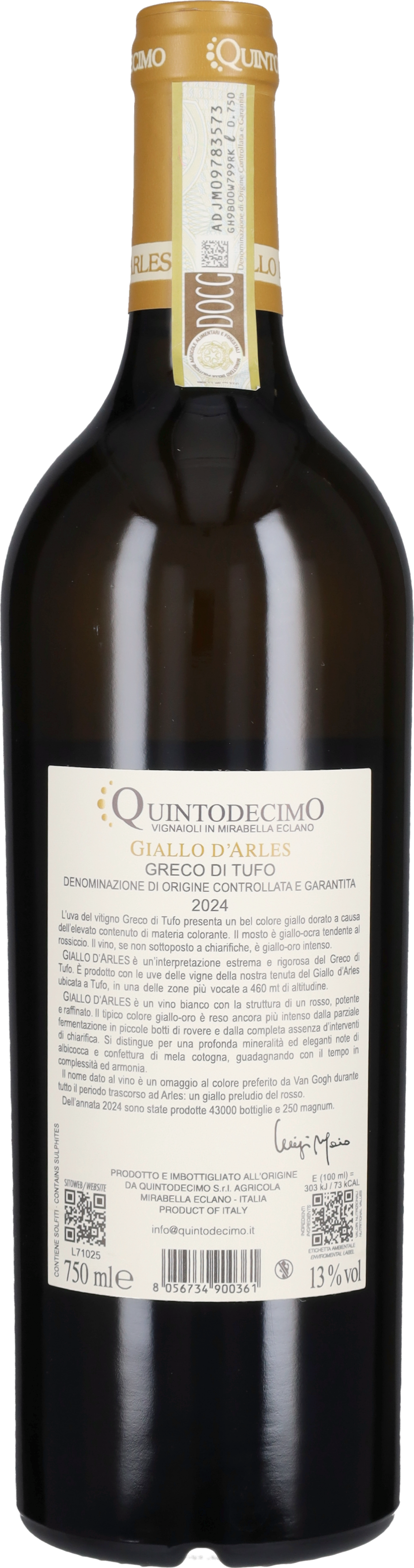 Greco di Tufo 'Giallo d'Arles' Quintodecimo 2025