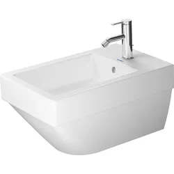 Duravit Vero Air Wand- Bidet 37x57cm, mit Überlauf, mit Hahnlochbank, 1 Hahnloch, inklusive Durafix, 2274150000, Farbe: Weiß