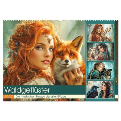 Waldgeflüster. Die mystischen Frauen der alten Pfade (Wandkalender 2027 DIN A2 quer), CALVENDO Monatskalender