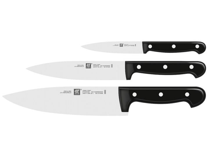Messer-Set ZWILLING TWIN Chef 2 , schwarz, Stahl, Kochmesser-Sets, Messer-Set, Sonderschmelze, Ergonomisch, Robust, Langlebig