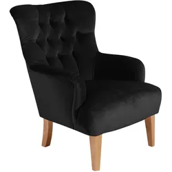 SESSEL Kaiya Bezug Samtvelours Buche natur / schwarz