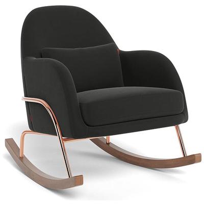 Monte Design Jackie Rocker - Rose Gold Copper Base / Black Performance Microfiber Fabric